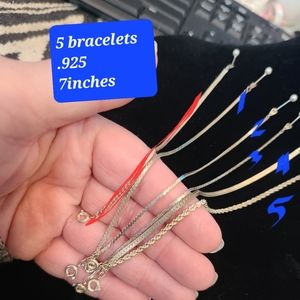 5 piece Bracelet set .925 ss 7inch